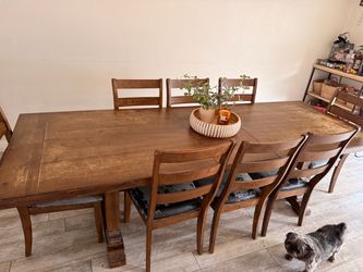 Wood Dining Table with 8 Chairs