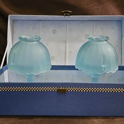 Frosted Glass Candle Holders With Decorative Box 