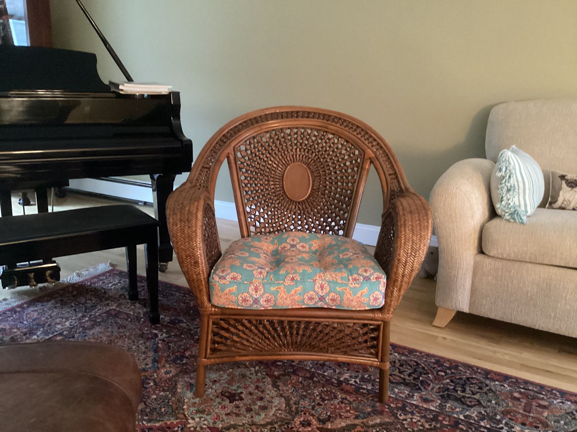 2 Pier One Azteca Chairs and Ottoman