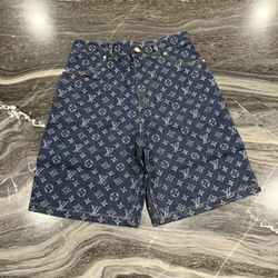 LV Denim Monogram Shorts 