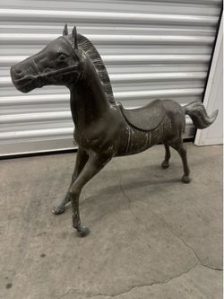 Vintage Brass Horse Sculpture Statue