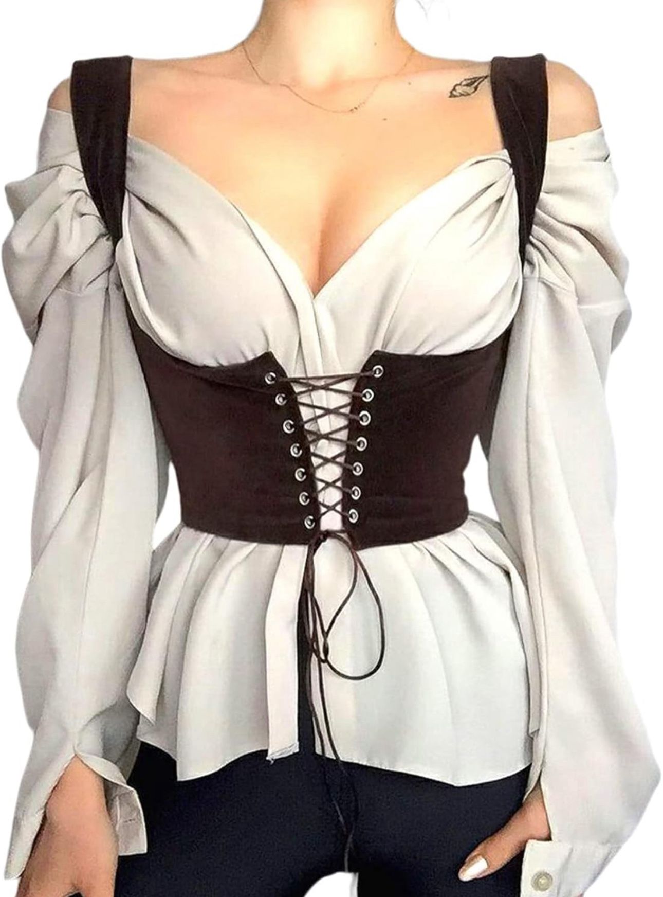 X-Large Lace Up Corset Bustier Sexy Waist Trainer Belt Bustier Steampunk Underbust Corset