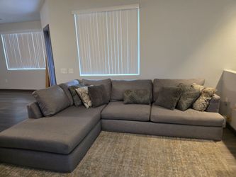 Gray Fabric Sectional Sofa