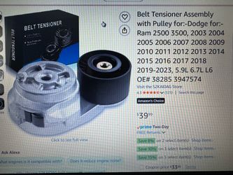 Belt tensioner assembly with pulley for Dodge