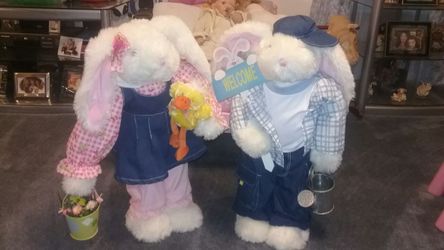 Boy and girl Easter Bunny's three foot tall very adorable
