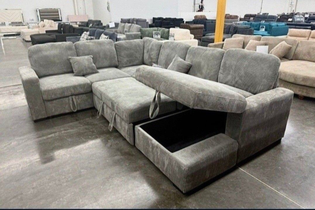 ✅️✅️4-Piece Convertible Sectional
Sleeper Sofa, Chaise Storage, Sofa Storage & USB Port✅️✅️