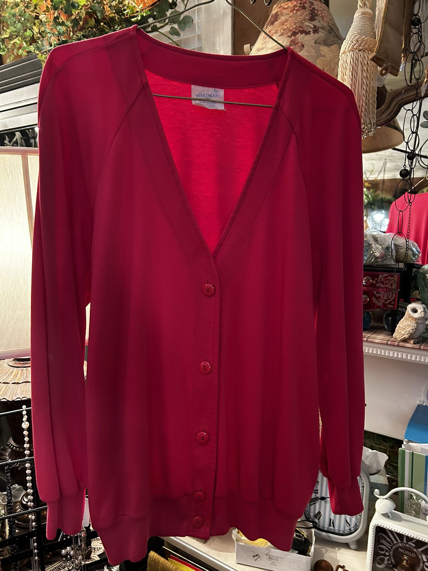 Ladies Medium Weekenders Button Front Cardigan With Side Pocket