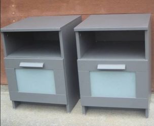 Pair of Gray Nightstands