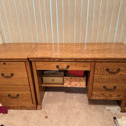 Desk and File Cabinet