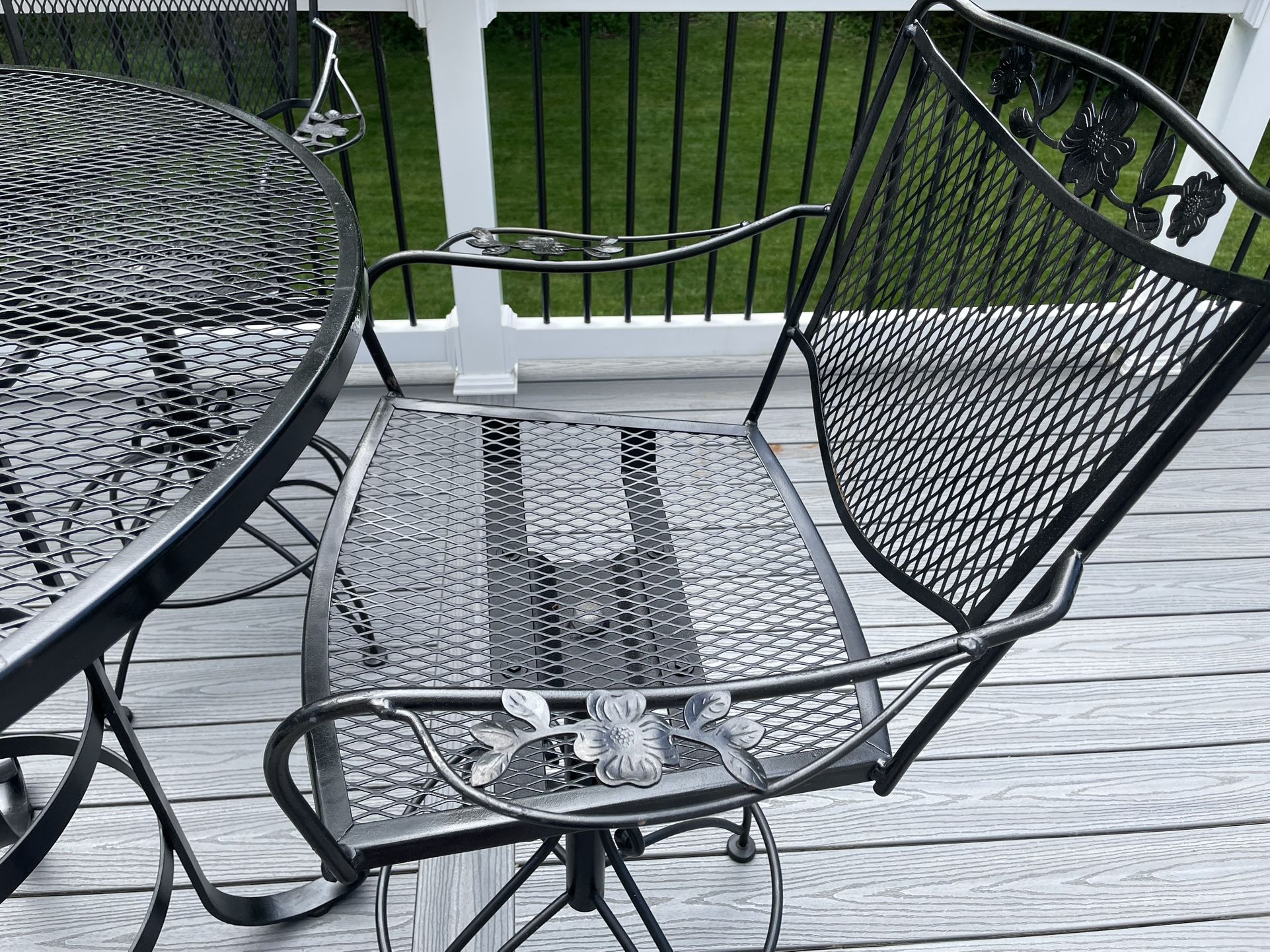 Bar Height Wrought Iron Table & Chairs