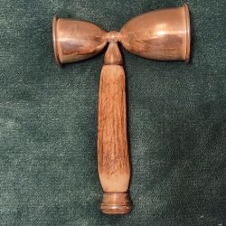 Antique John Hasselbring Double Jigger Sterling Silver Antler Handle