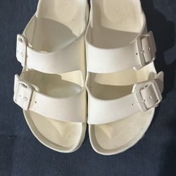 White Birkenstock Croc Sandals Size 7