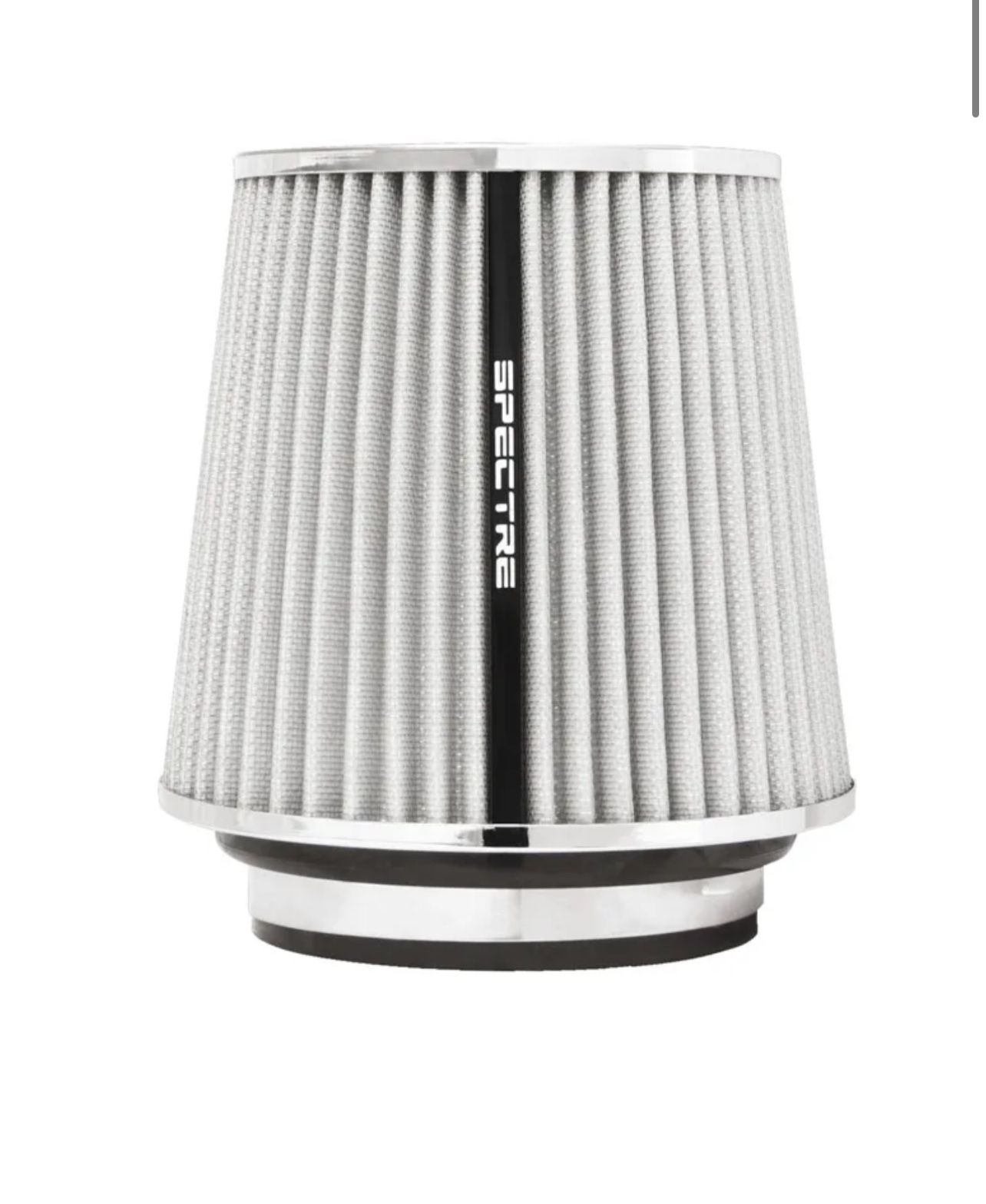 Cold Air Intake Cold air intake open element cone filter. Spectre Conical Filter Chrome White 8138 Cold