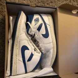 Air Jordan 1 Mid SE – White/Blue – Size 14  