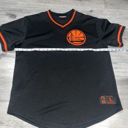 Mitchell & Ness Golden State Warriors Jersey Mens Large Black Orange Giants San Francisco 