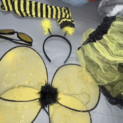 Bee Costume Accessories Tutu Skirt Bee Wings Antenna Headband Striped Knee Thigh High Leg Cosplay Party Fav