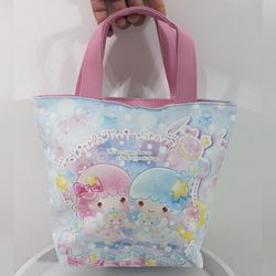 NEW Little Twin Stars Mini PU Leather Tote Bag - Kawaii Sanrio Pastel Bag