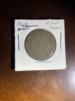 Rare 1864 US 2¢ Cent Copper Penny