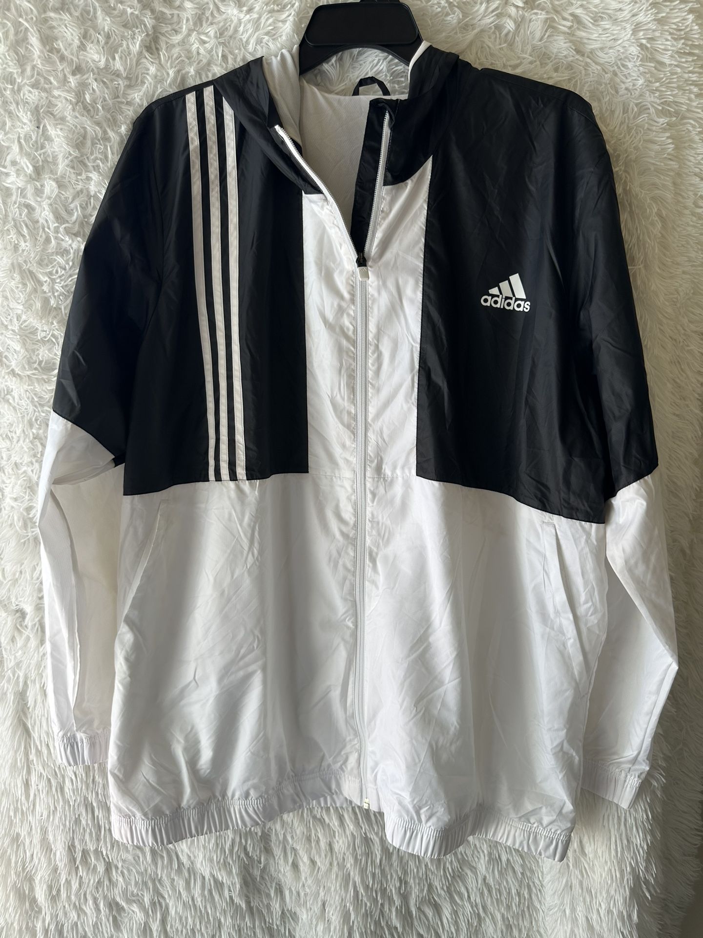 New Adidas Monochrome Windbreaker with Stripes size 2XL