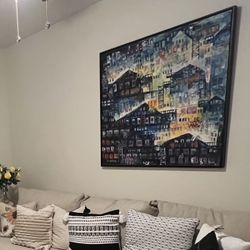 Large Framed Wall Art – Modern Abstract Cityscape