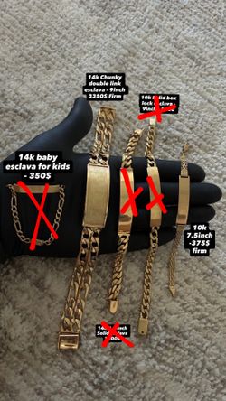 10k & 14k Solid Gold Esclavas
