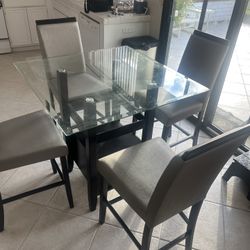 Counter Height Dining Table With 4 Chairs