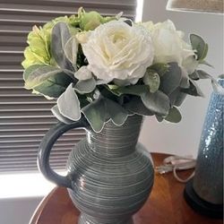 faux flower arrangement in tall vase  Floor & centerpiece  decor See Details For  price