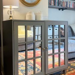 Grey Storage Buffet Server Entryway Cabinet - Brand New! 