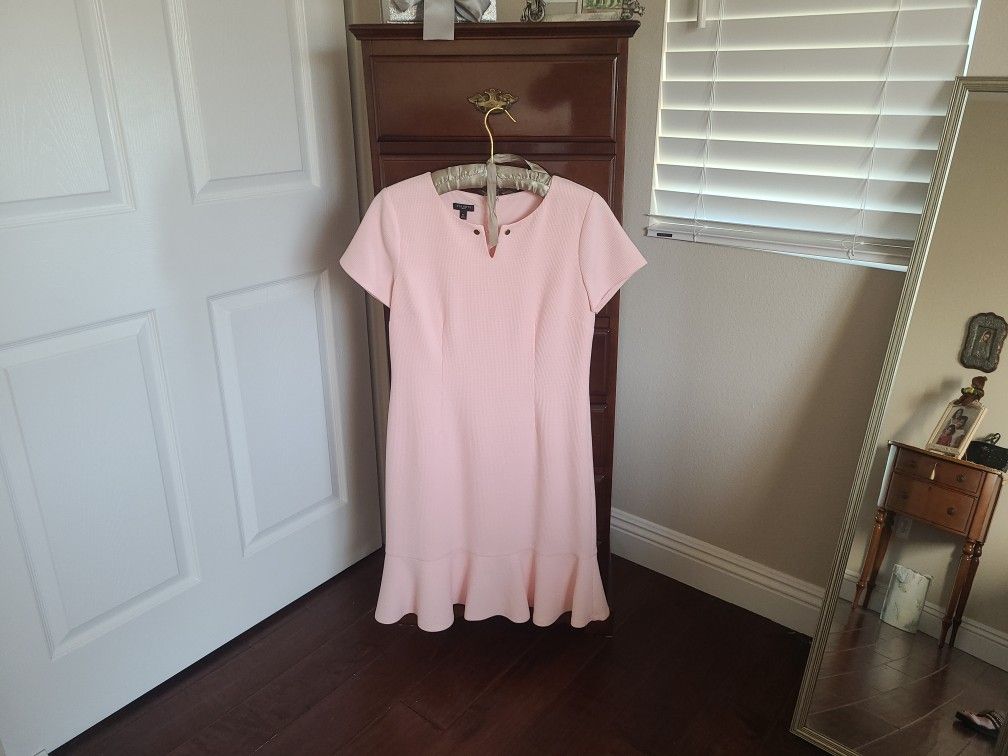 Ann Taylor Piink Dress Size  6p Nevercused  With Linen 