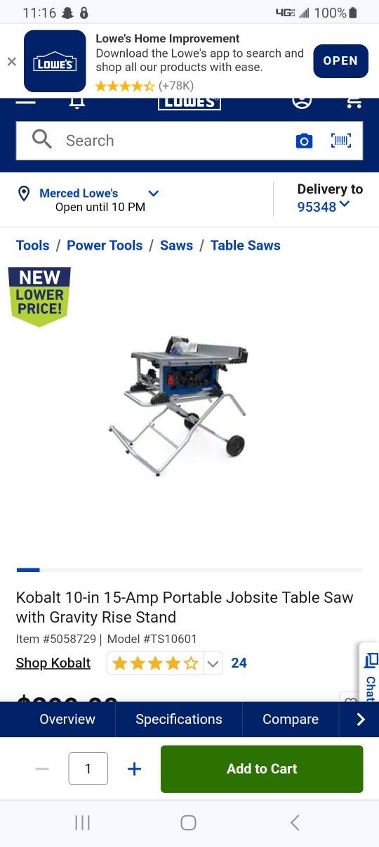 Kobalt Table Saw