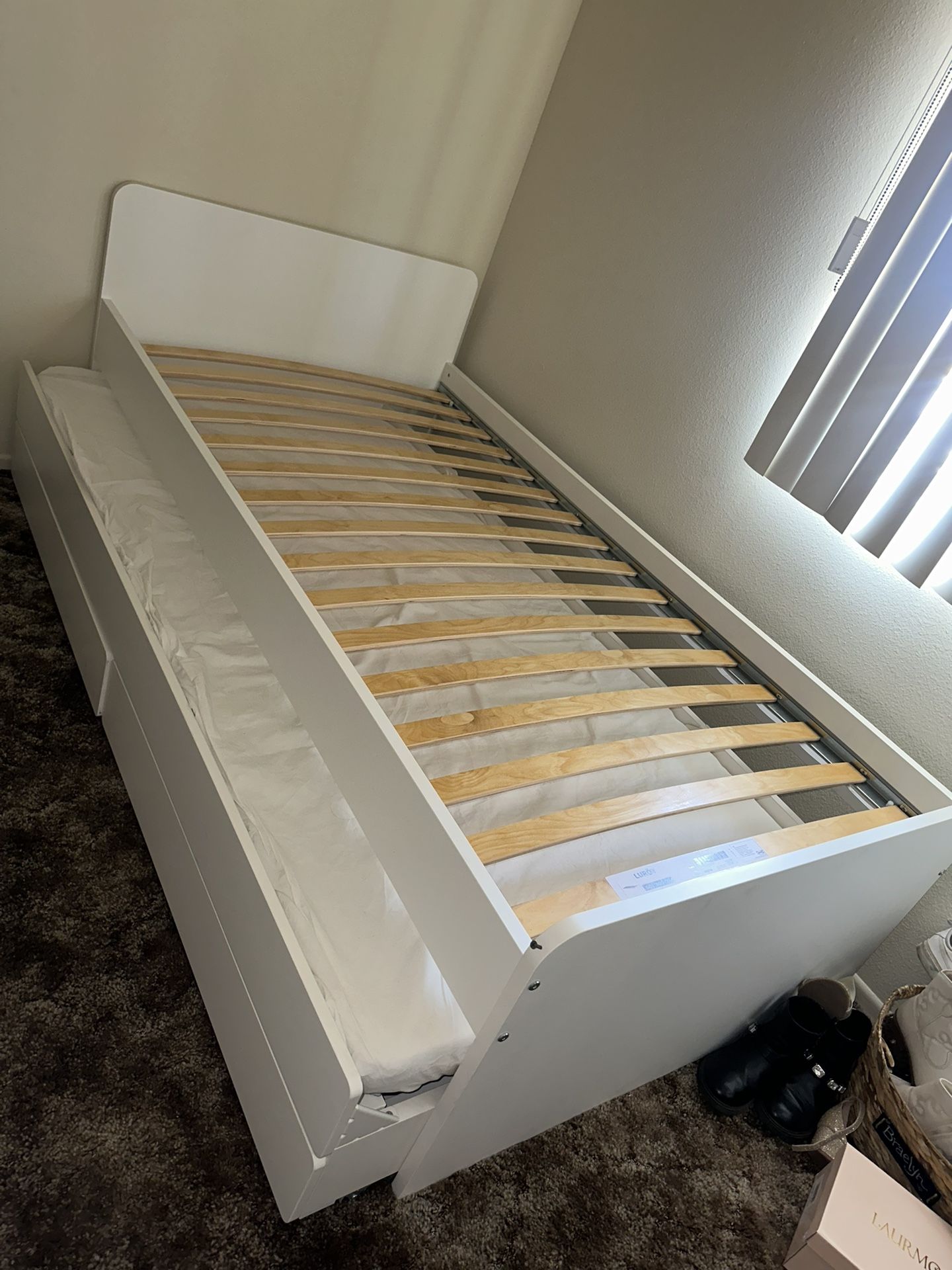 Twin Sized IKEA Bed With Pull Out Bed And Storage