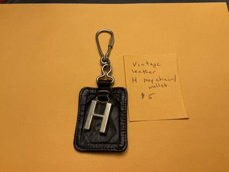 Vintage Leather H Key Chain/ Coin 