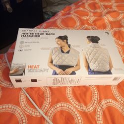 Sharper Image Heated Neck And Back Massager Weighted Wrap With Vibration