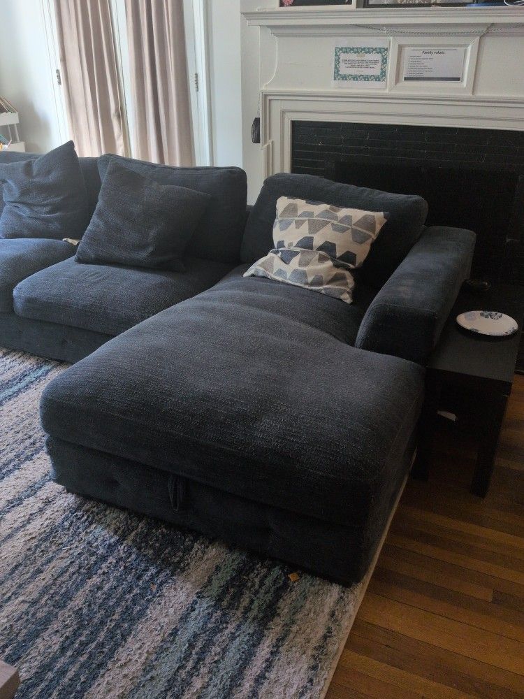 Blue 3 Piece Sectional Sofa