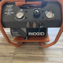 Ridgid portable compressor 4.5 gallon 150 psi