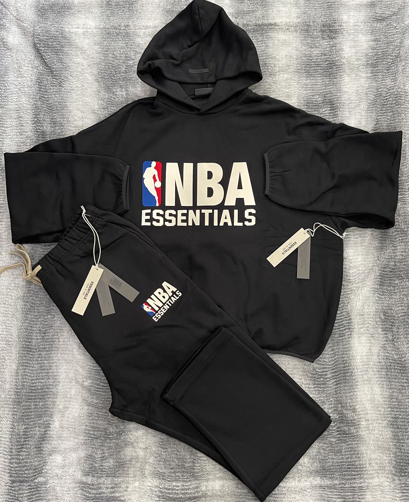 Fear Of God Essentials Black NBA 2 Piece Set FW24 In Medium