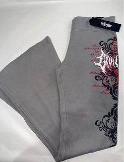 Civil Regime Gray Waffle Knit Flare Pants Small
