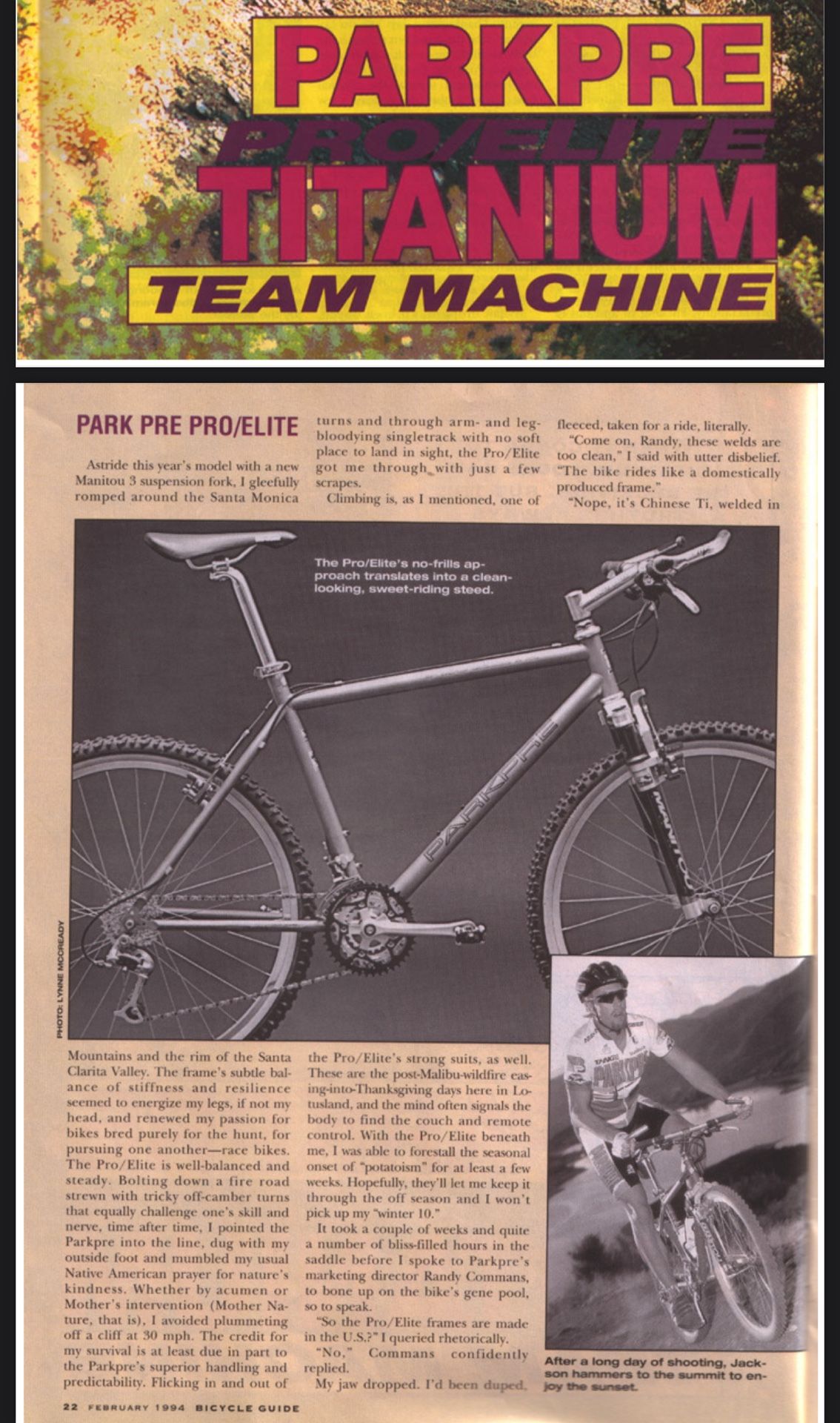 Vintage PARKPRE ELITE PRO TITANIUM MTB MADE BY LITESPEED