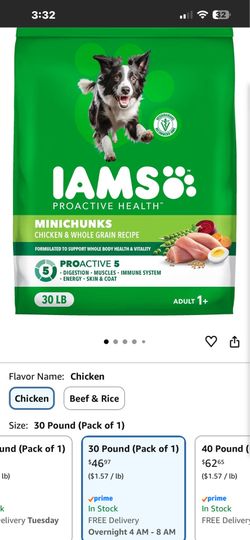 Unopened 30lb IAMS Proactive Health Dog Food