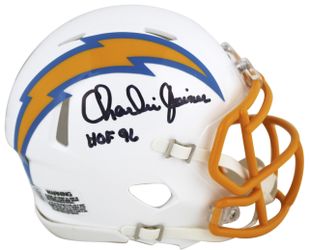 Charlie Joiner Signed Chargers Speed Mini Helmet Inscribed "HOF 96" (Beckett)