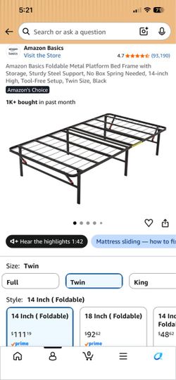 Twin bed set: frame, mattress and protector