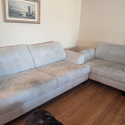 2 piece Light Gray Sofa Set
