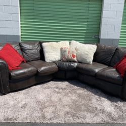  Leather Sectional Couch - $400 (Free Delivery!)