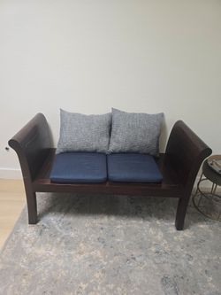 Dark Wood Sleigh Bench