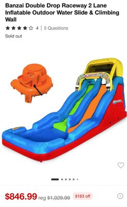 Inflatable outdoor water slide