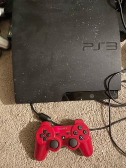 PS3 Slim with Sony red controller
