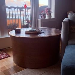 Mongolian Copper Fire Pit Coffee Table 36”