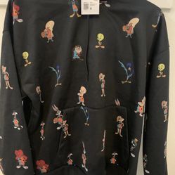 Forever 21 Mens Space jam print hoodie sweatshirt sz 