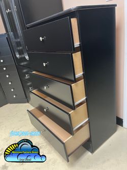 Black five drawer dresser compressed cajonera Comoda mueble