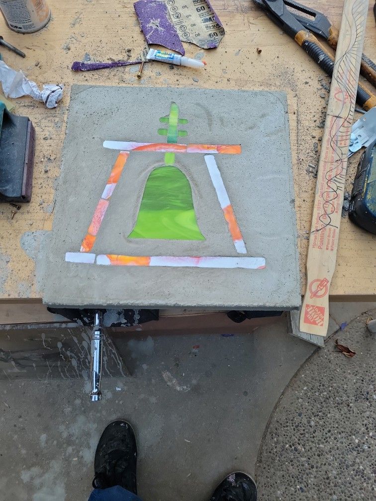 Stepping Stone Glass Rain Cross